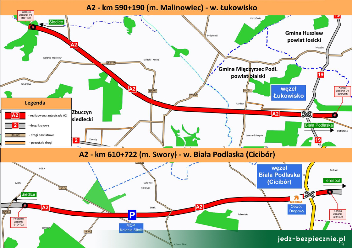 Polskie drogi - Projekt i budowa A2 Malinowiec - Łukowsko i Swory - Biała Podlaska